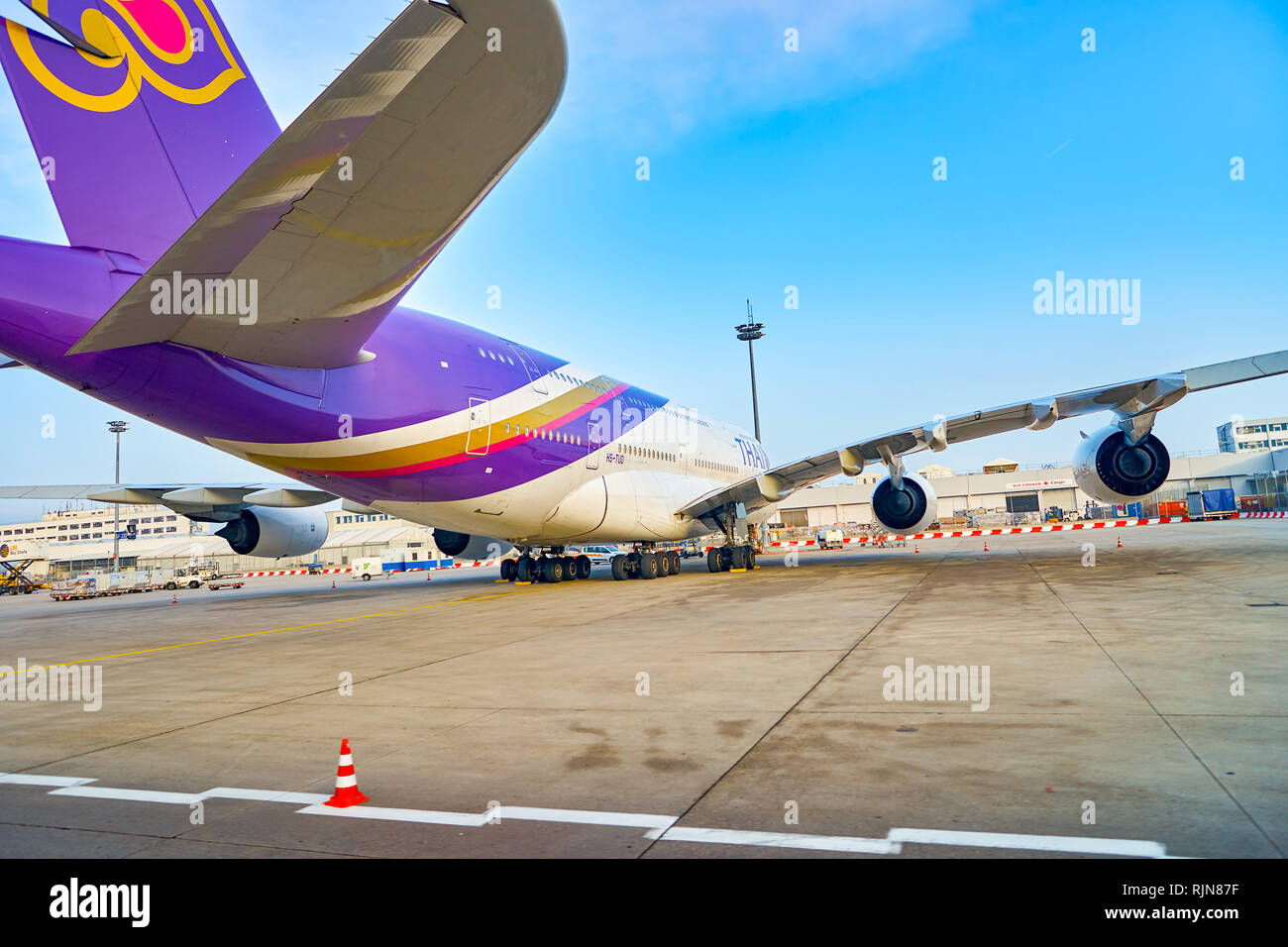 Flug Frankfurt Bangkok Thai Airways A380 www.alamy.de