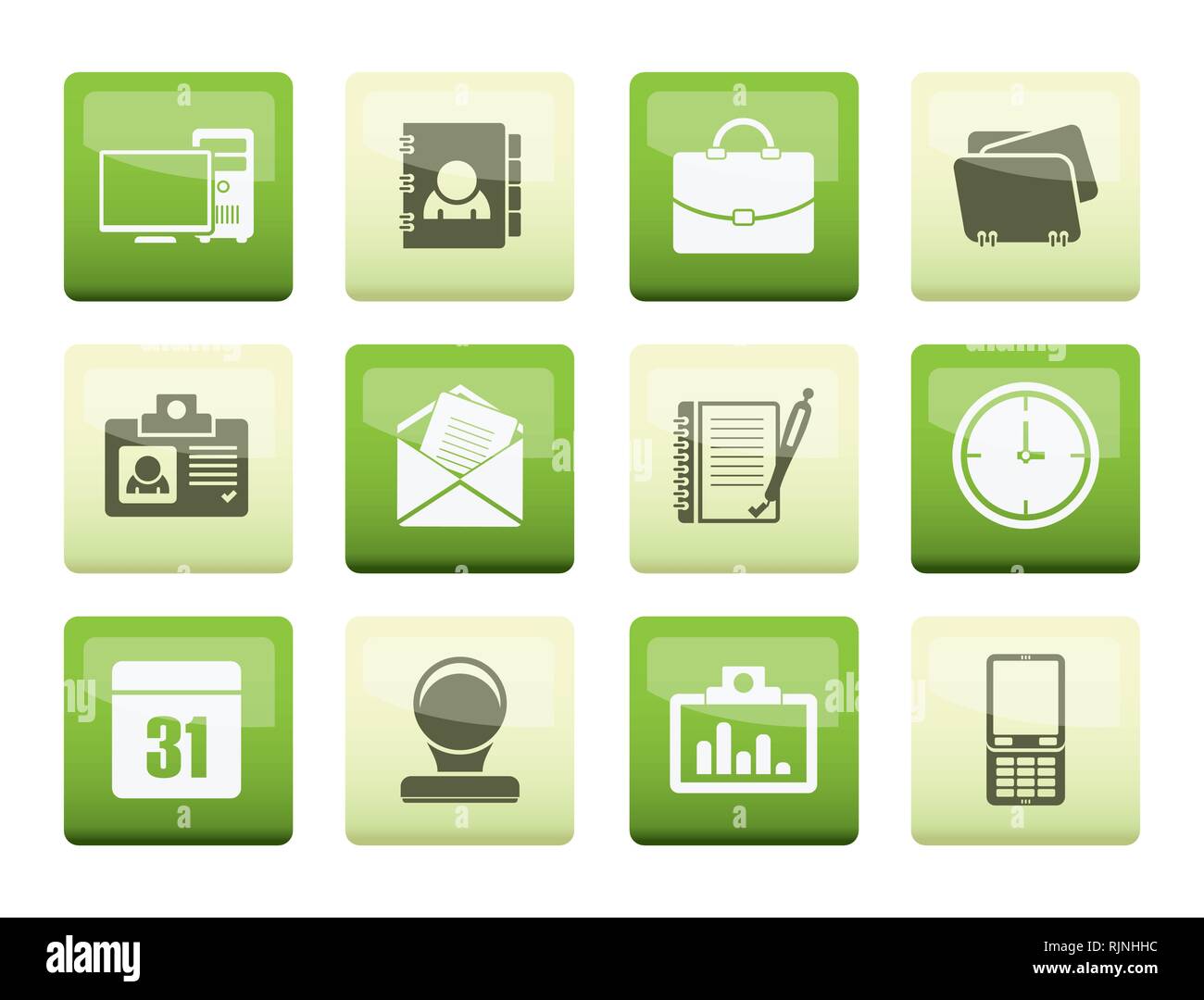 Web Anwendungen, Business und Office Icons, universelle Symbole über Farbe Hintergrund - Vektor Icon Set Stock Vektor