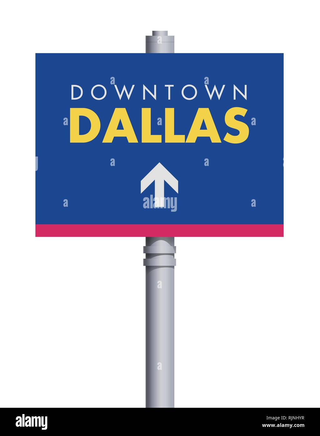 Vector Illustration der Downtown Dallas blau Schild Stock Vektor