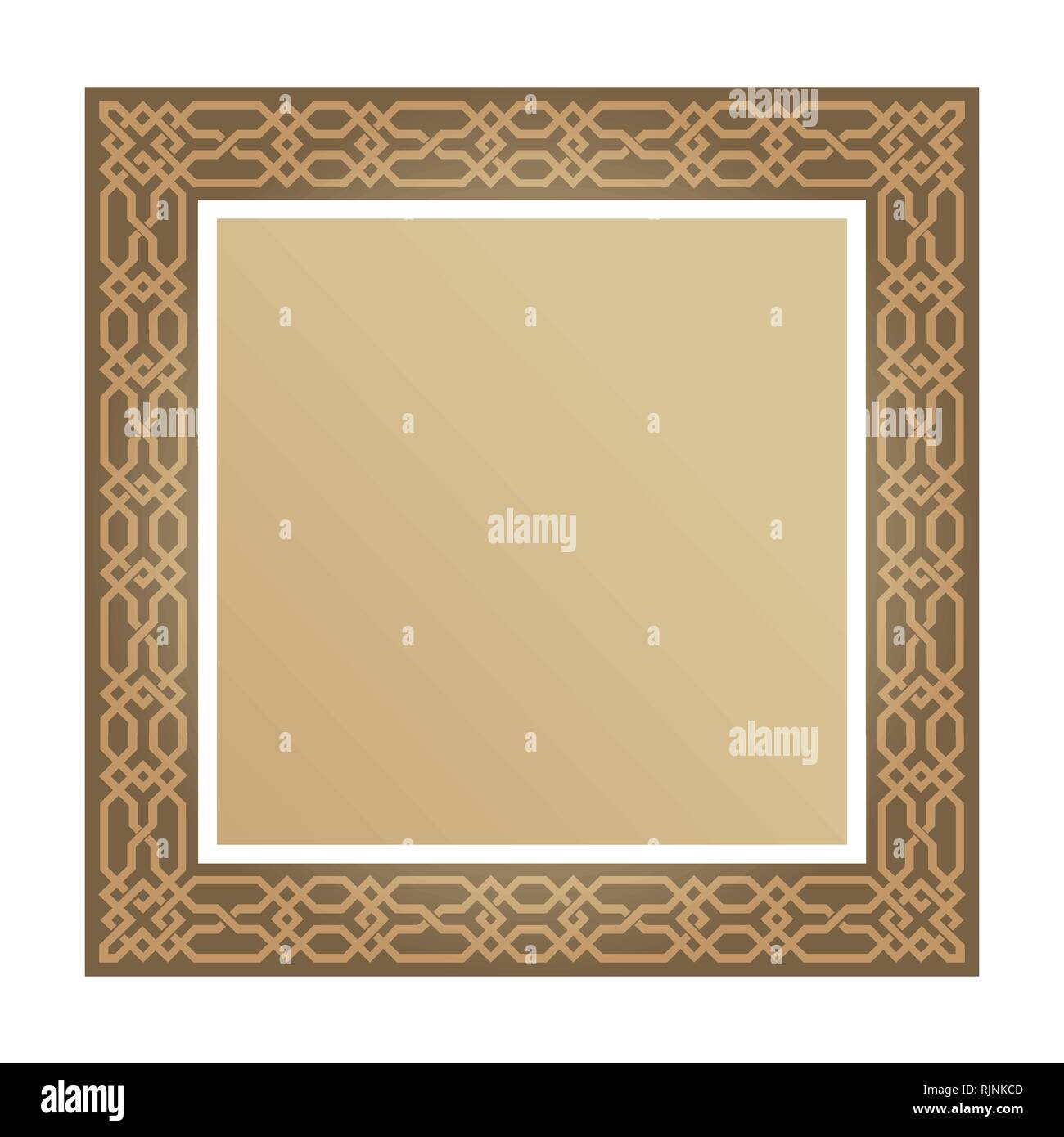 Luxus glänzend leuchtende vintage Frame, Golden Square Ornament Rahmen und Raum für Text-, Vektor, Abbildung Stock Vektor