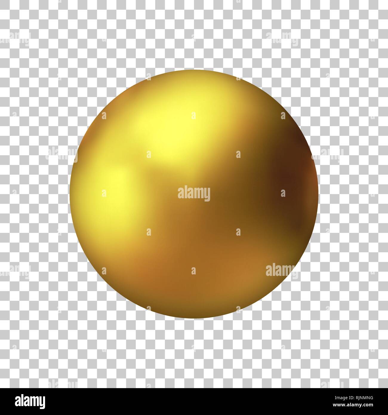 Realistische gold metall Kugel, Vektor Golden Ball. Stock Vektor