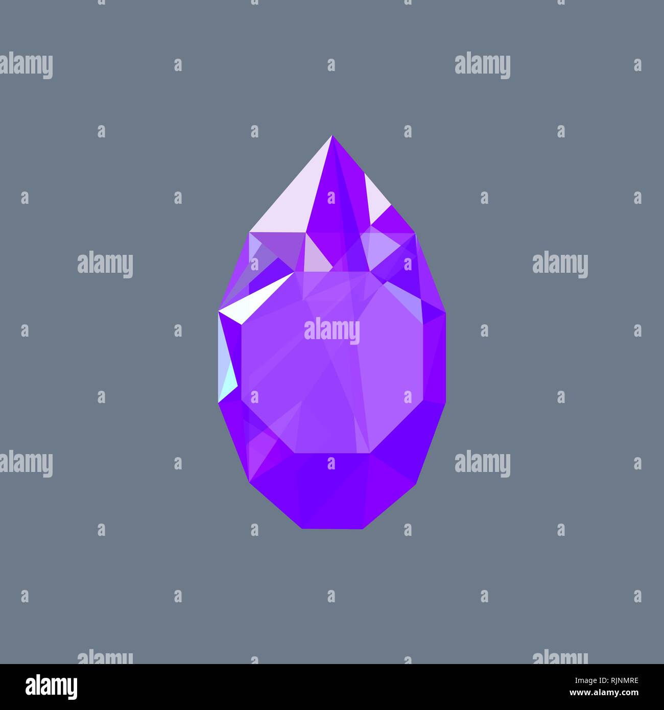 Amethyst leuchtendes logo Vektor tropfenförmigen Stock Vektor