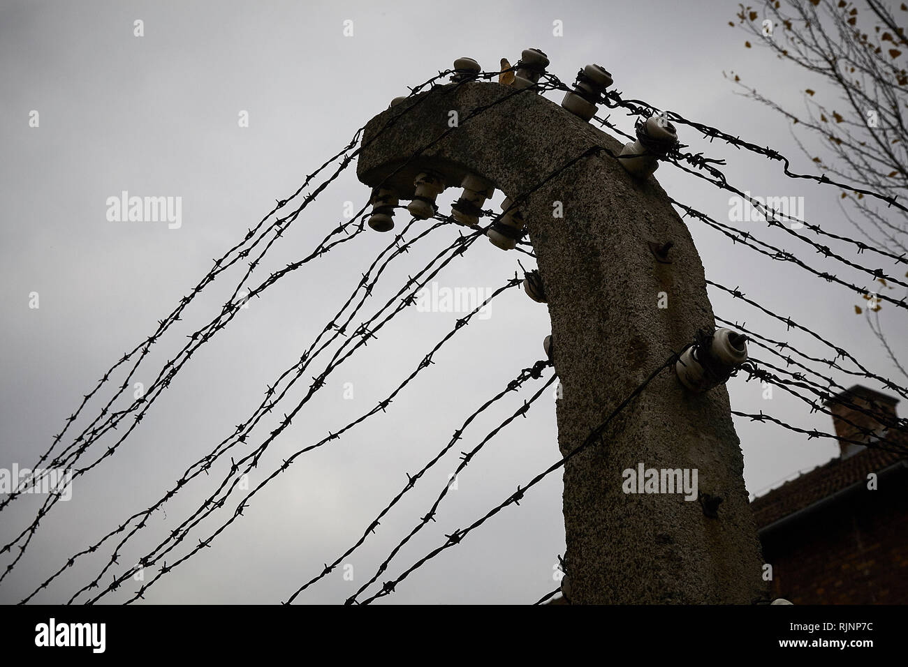 Auschwitz war das größte der deutschen nationalsozialistischen Konzentrationslager und Vernichtungslager Zentren. Über 1,1 Millionen Männer, Frauen und Kinder, ums Leben. Stockfoto