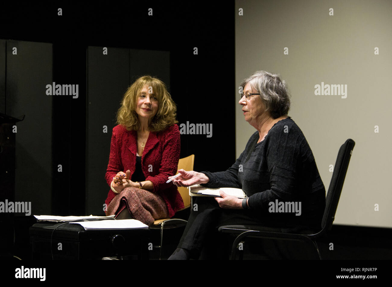 Sprechen ein Screening von Marylin Monroe Niagara in der Universität von birkbeck Kino, Panel, bestehend aus Laura Mulvey und Jacqueline Rose zu begleiten. Stockfoto