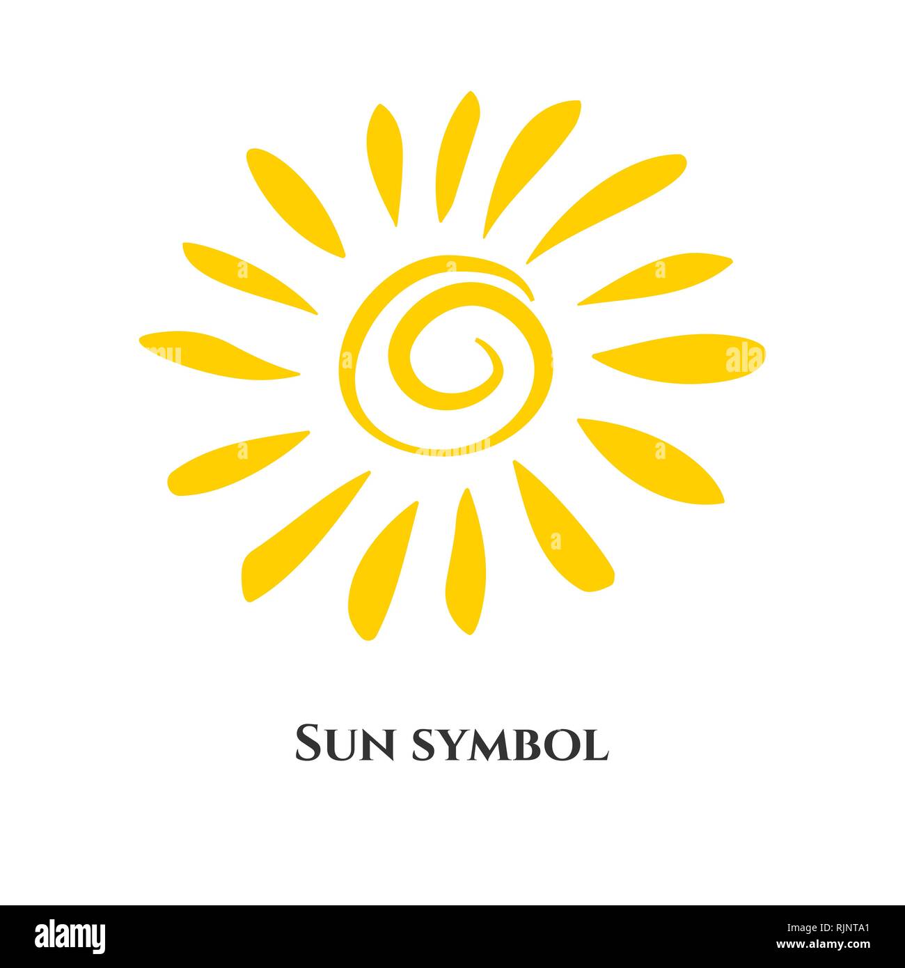 Handschriftliche sun Symbol. Vector Illustration für Design Stock Vektor