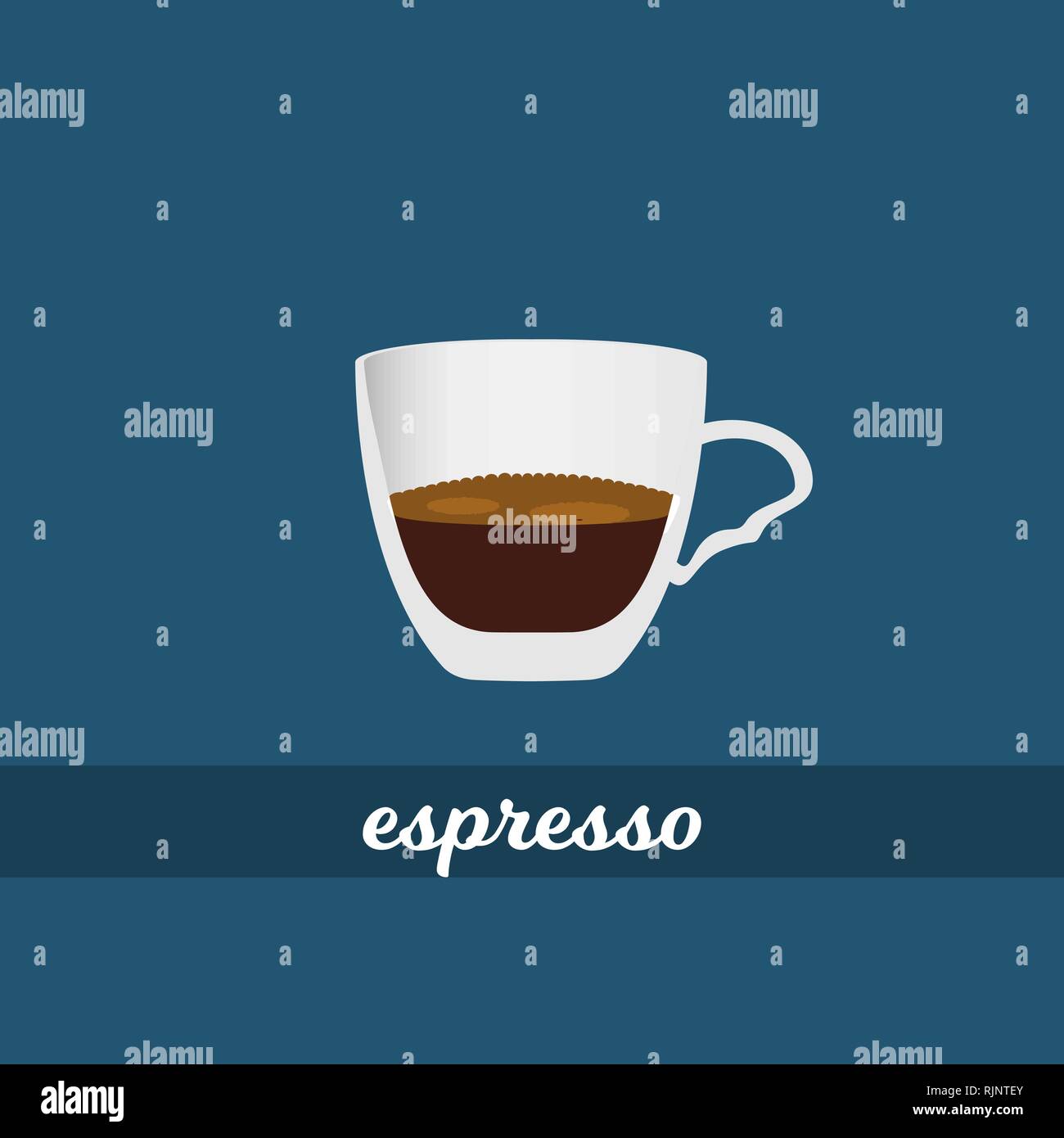 Espresso Kaffee Tasse Vector Illustration Stock Vektor