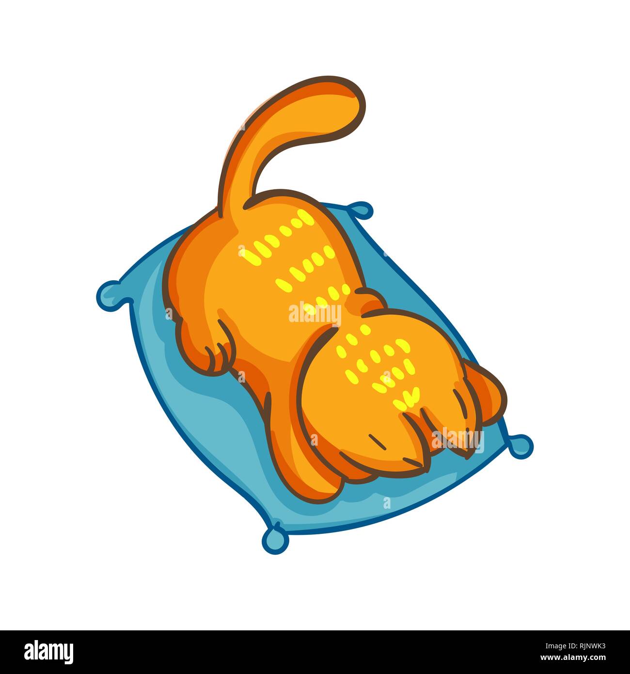 Vektor Katze in line Stil. Süße Katze im Comic-stil auf weißem Hintergrund. Illustration für Kids Fashion, lustige Kätzchen im Comic-stil. Ideal Stock Vektor