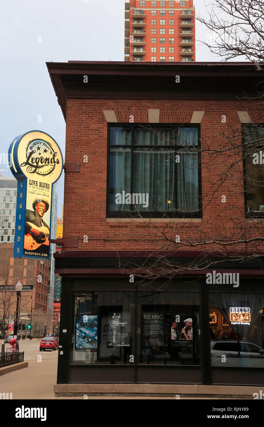 Außenansicht von Buddy Guy's Legends Blues Club in Chicago Illinois/USA Stockfoto