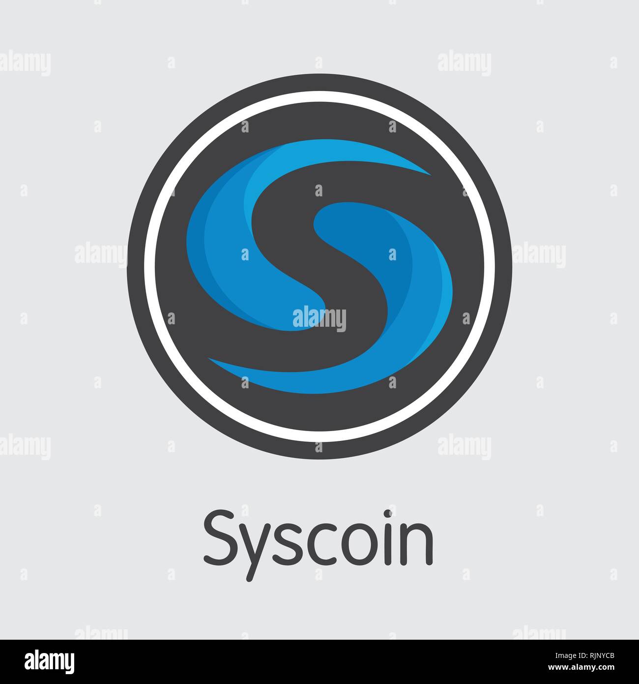 SYS-Syscoin. Das Symbol der Münze oder Markt Emblem. Stock Vektor