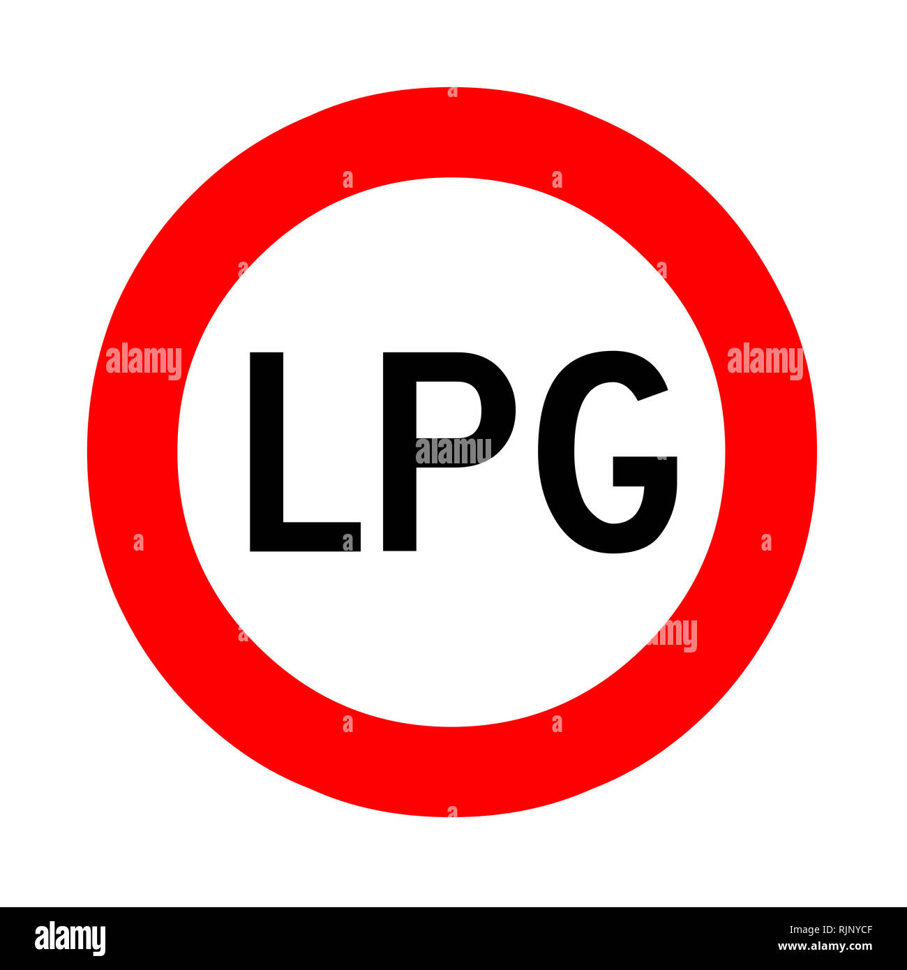 Kein Transitverkehr LPG Beschilderung Stockfoto