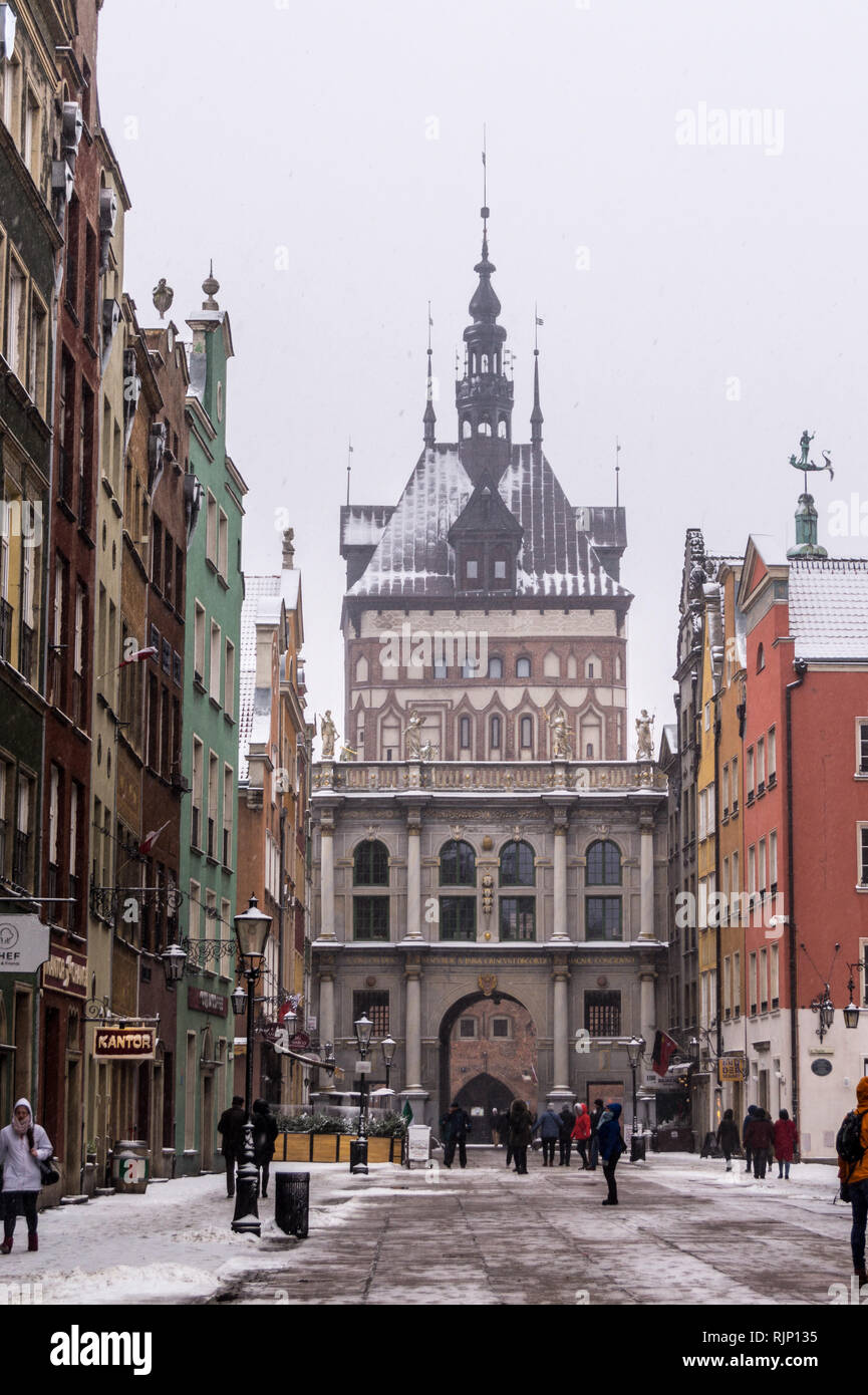 Złota Brama, Golden Gate, 1614, von Abraham van den Verstopf t, Długi Targ, Langer Markt, Danzig, Polen Stockfoto