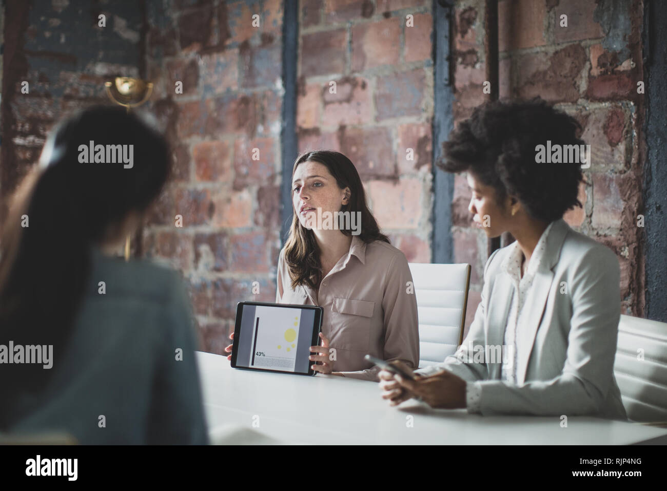 Geschäftsfrauen der Präsentation an einen Client Stockfoto