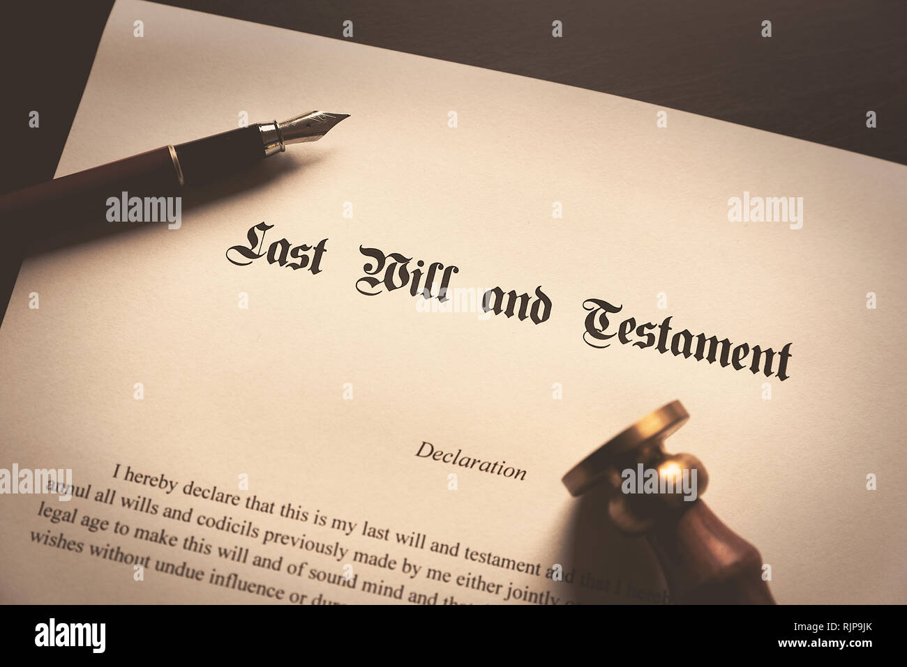 Letzter Wille und Testament Stockfotos und bilder Kaufen Alamy