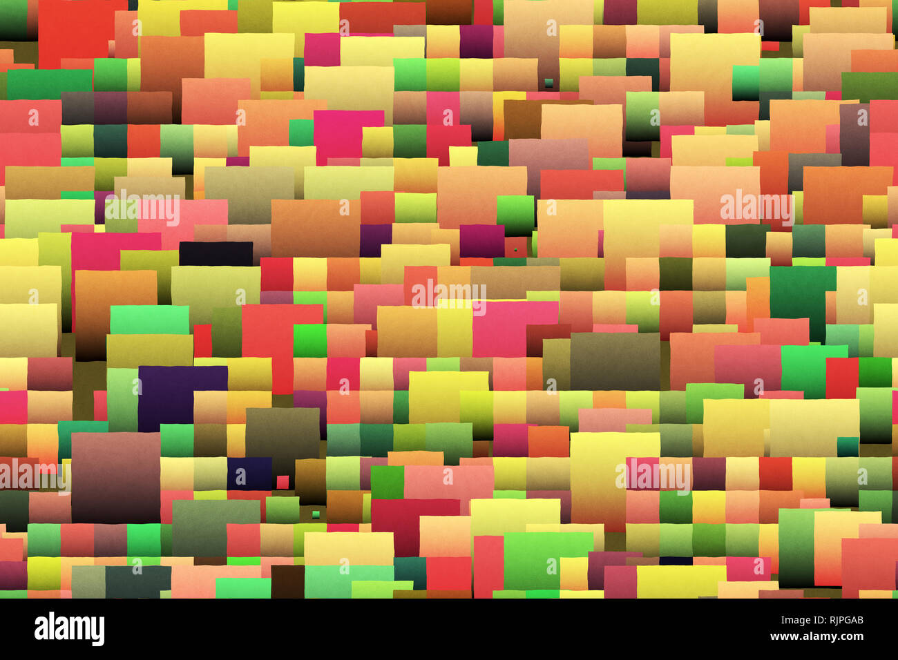 Multi Color überlappende Quadrate. 3D-Rendering Stockfoto