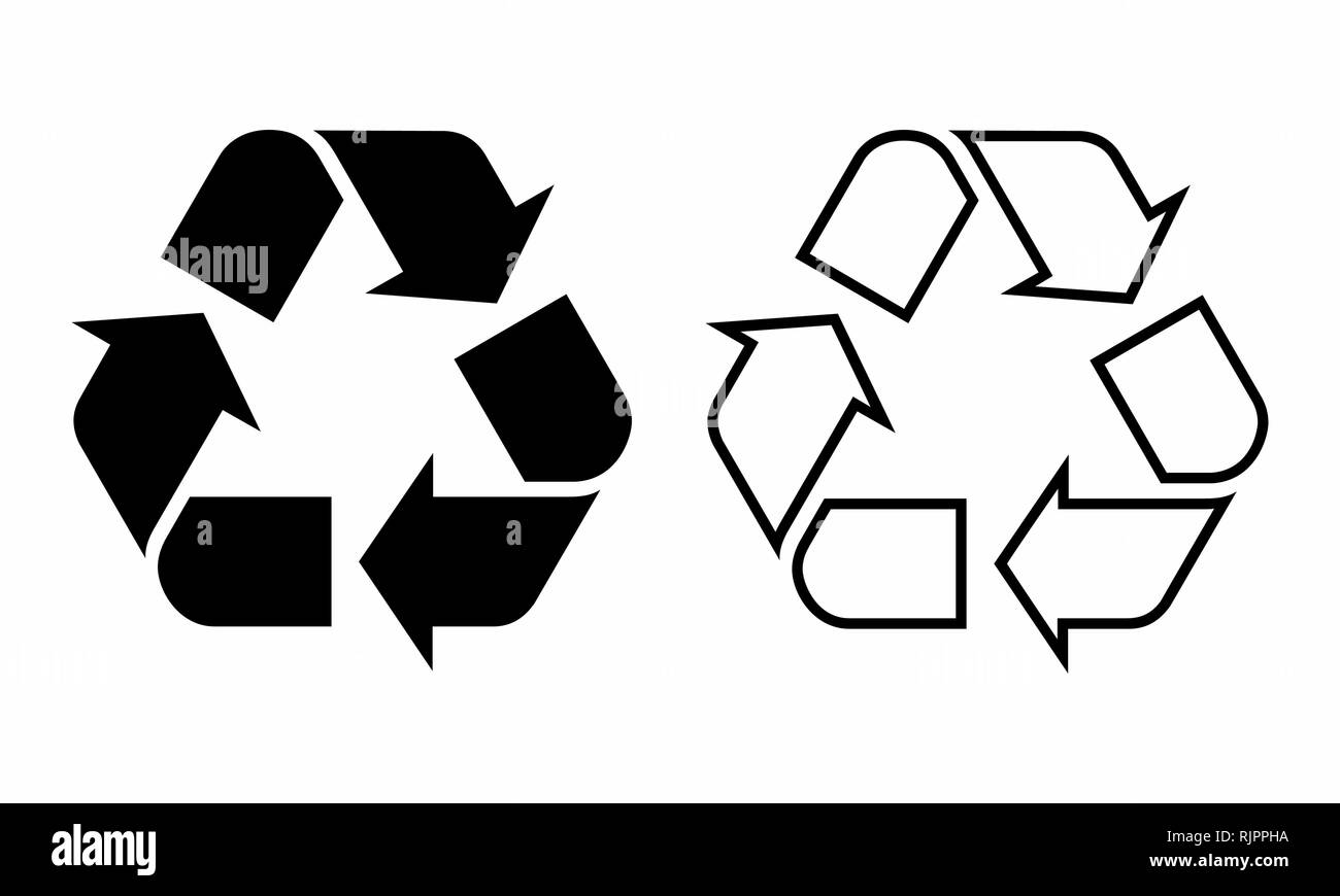 Die schwarzen und weißen Recycling Symbole Abbildung Stock Vektor