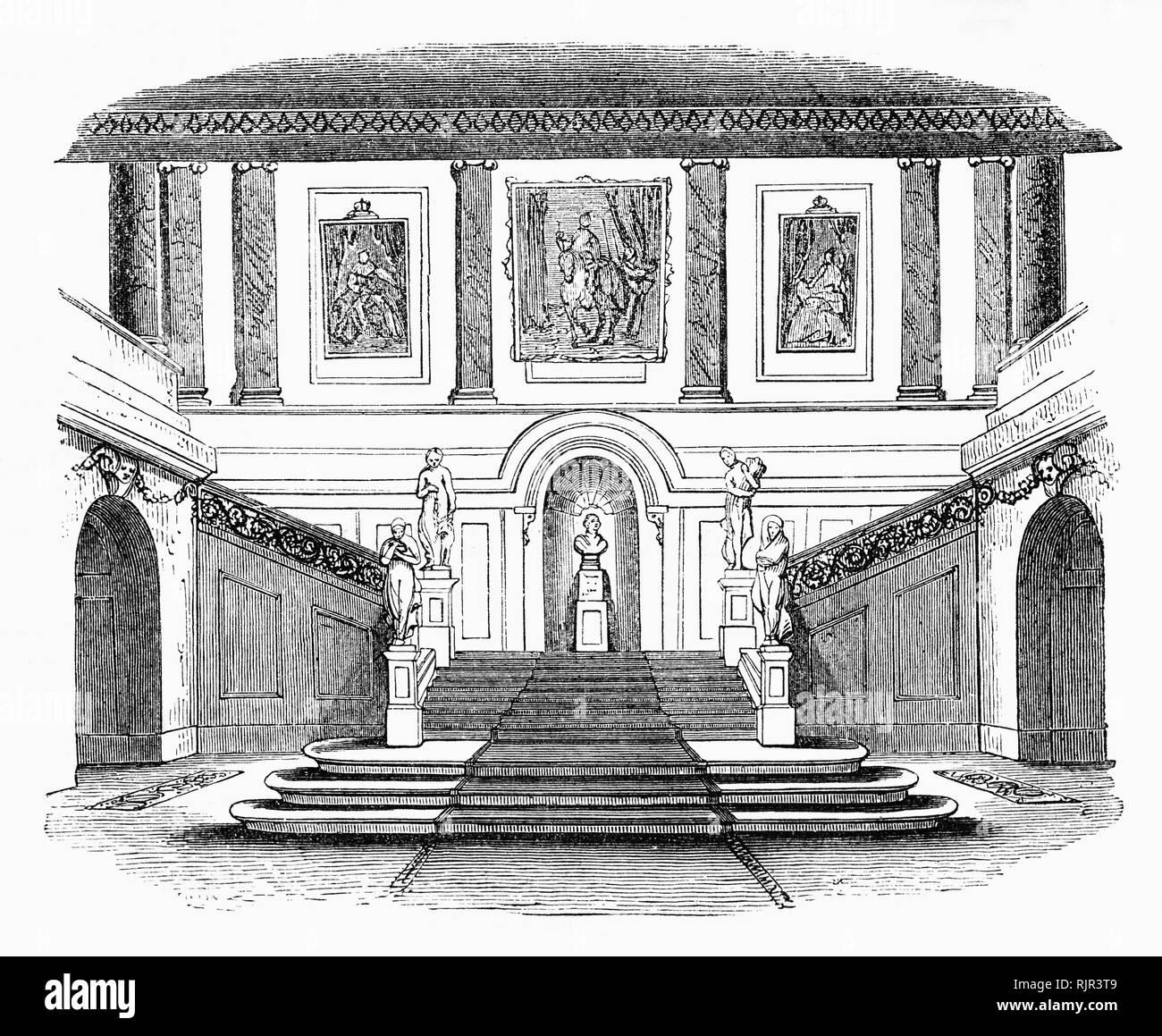 Der Innenraum der Goldschmiede "Halle an der Kreuzung der Lane Foster und Gresham Street in der City von London. Es hat sich als ein Assay Office und der Hauptsitz des Londoner Goldsmith Guild serviert, Worshipful Company der Goldschmiede, einer der Livery Unternehmen der Stadt London, seit 1339. Die dritte Halle von Philip Hardwick und denen bei der Eröffnung Abendessen in 1835 inklusive der Herzog von Wellington und Robert Peel entwickelt wurde. Stockfoto