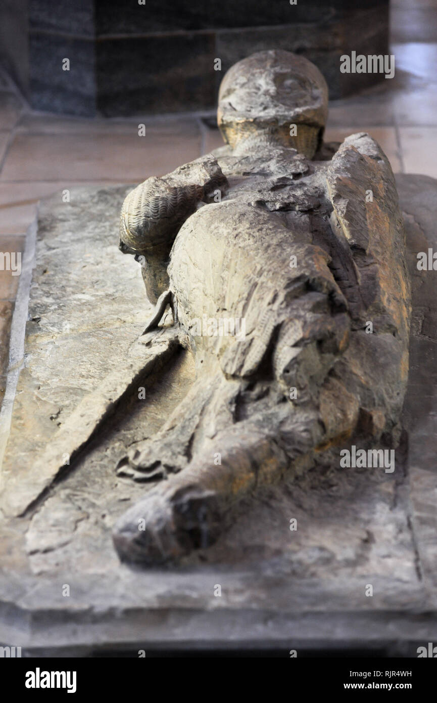 Geoffrey de Mandeville, 1st Earl of Essex, Bildnis im romanischen Tempel Kirche Erbaut 1185 durch Ritter Templer von Dan Brown's 2003 best-selling n Stockfoto