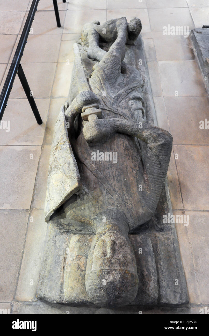 William Marshal, 2. Earl of Pembroke, Bildnis im romanischen Tempel Kirche Erbaut 1185 durch Ritter Templer von Dan Brown's 2003 meistverkauften Roman Stockfoto