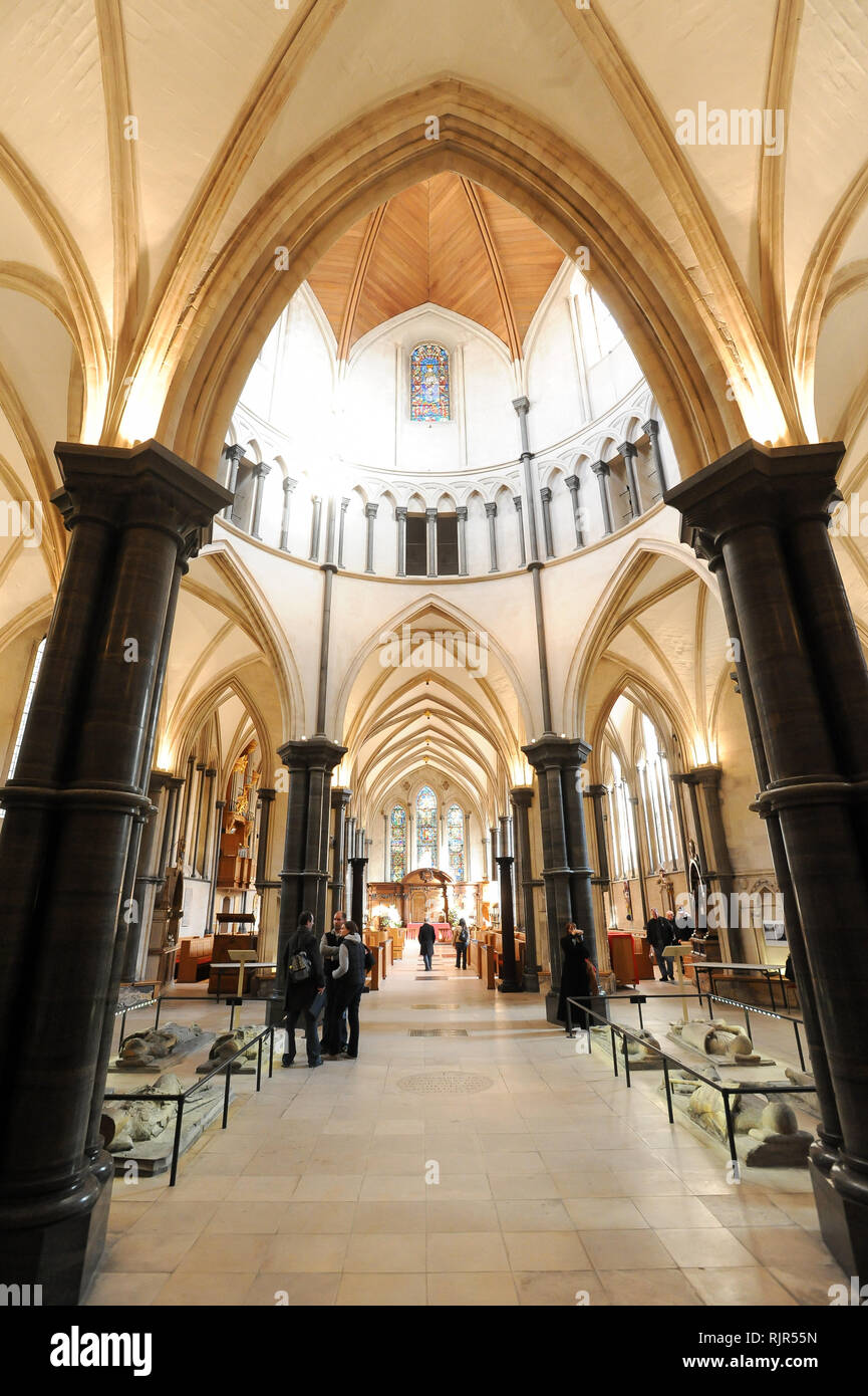 Romanischen Tempel Kirche Erbaut 1185 durch Ritter Templer von Dan Brown's 2003 meistverkauften Roman The Da Vinci Code und den Film mit Tom Hanks. Stockfoto