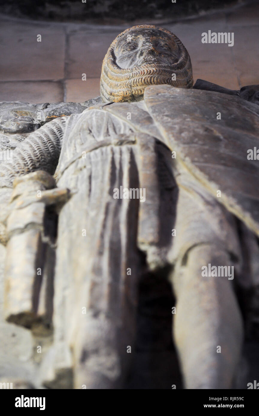 William Marshal, 1st Earl of Pembroke Bildnis im romanischen Tempel Kirche Erbaut 1185 durch Ritter Templer von Dan Brown's 2003 meistverkauften Roman Stockfoto