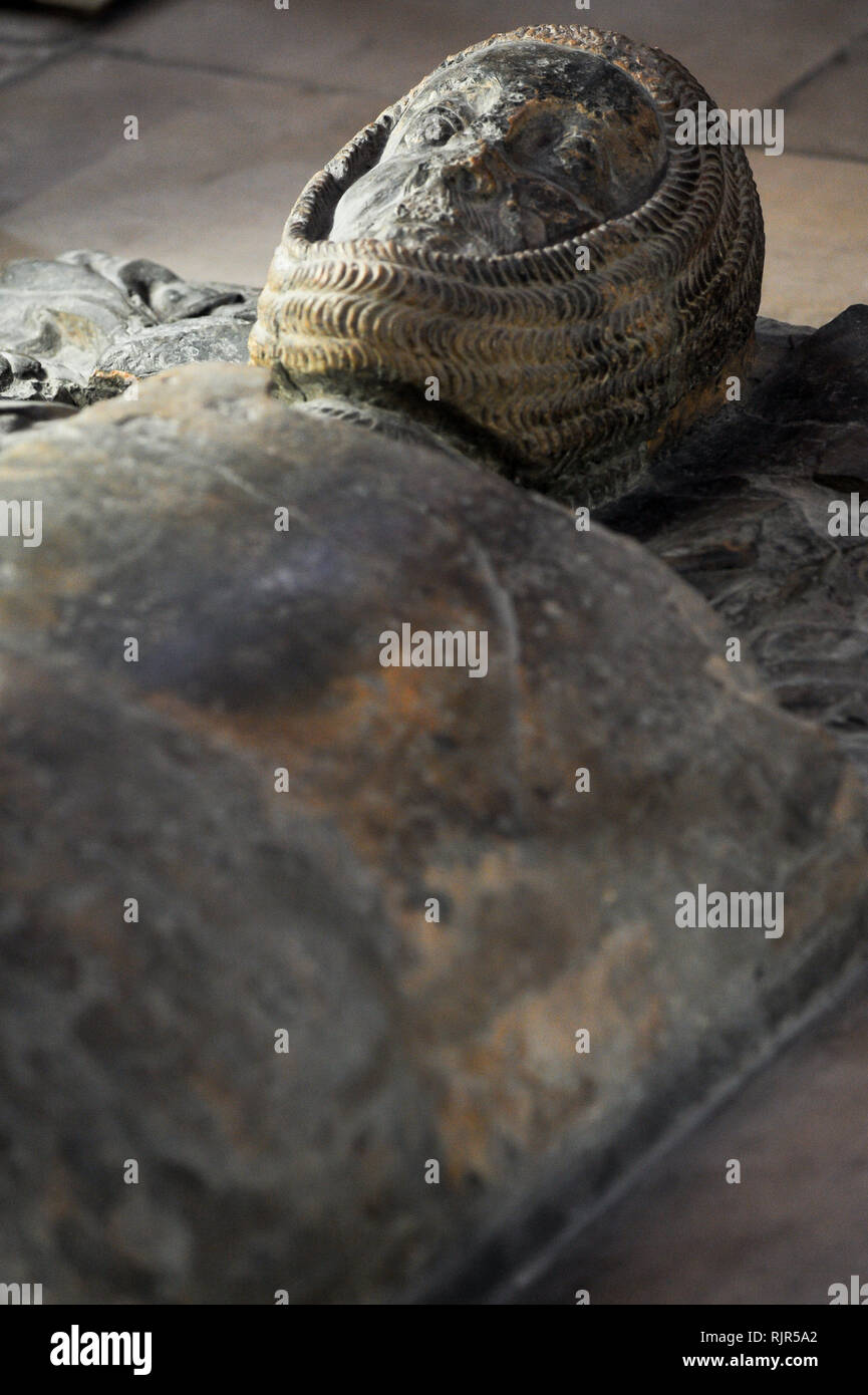 William Marshal, 1st Earl of Pembroke Bildnis im romanischen Tempel Kirche Erbaut 1185 durch Ritter Templer von Dan Brown's 2003 meistverkauften Roman Stockfoto
