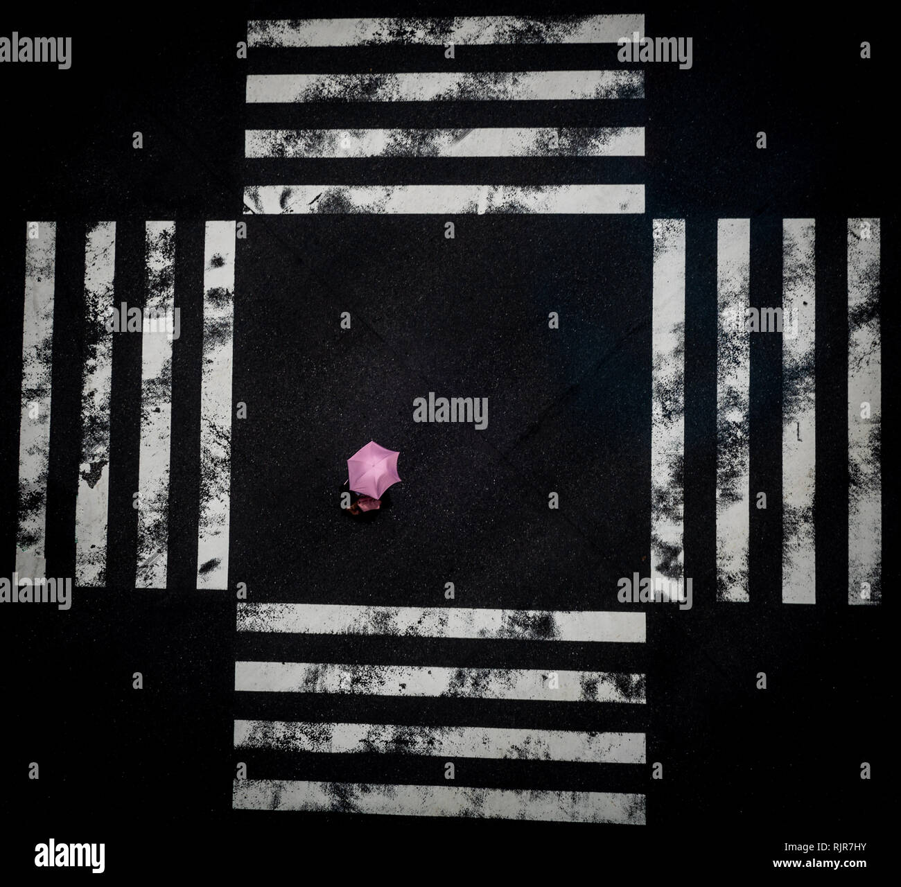 Luftaufnahme von Ginza in Tokio Crosing Stockfoto