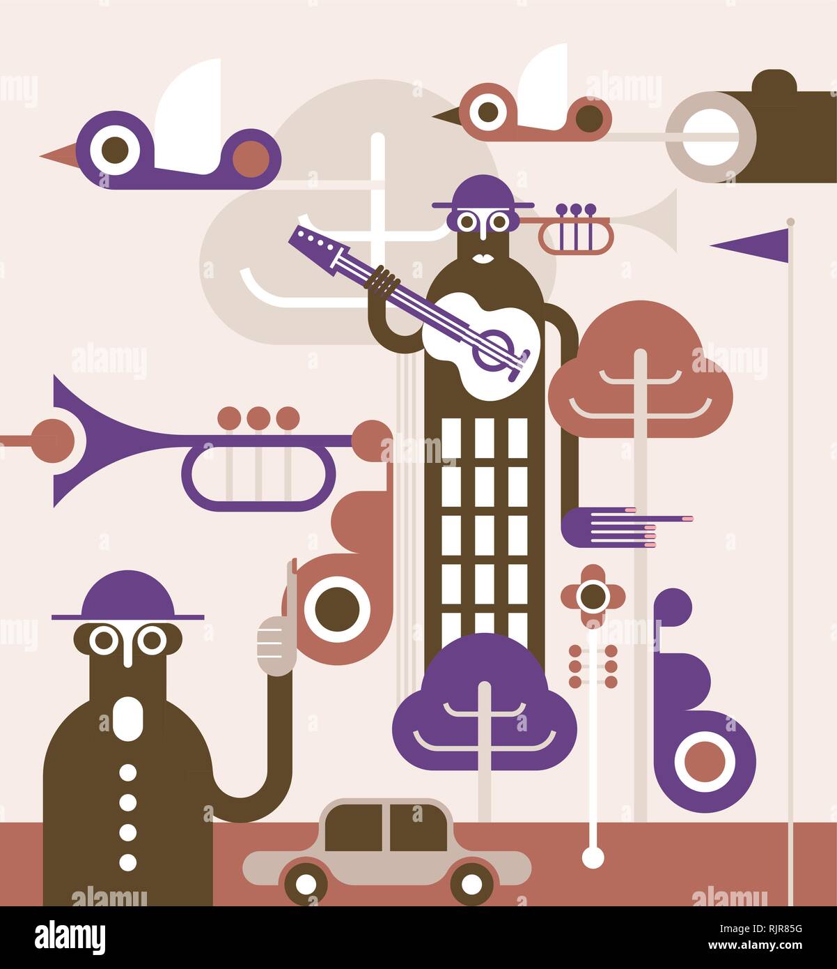 Abstrakte welt-Vector Illustration. Fantastische Landschaft. Stock Vektor