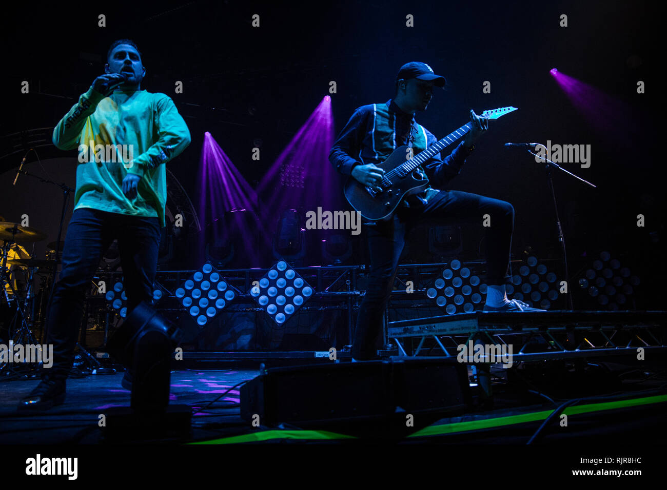 Fragen live bei o2 Victoria Warehouse Februar 2019 Stockfoto