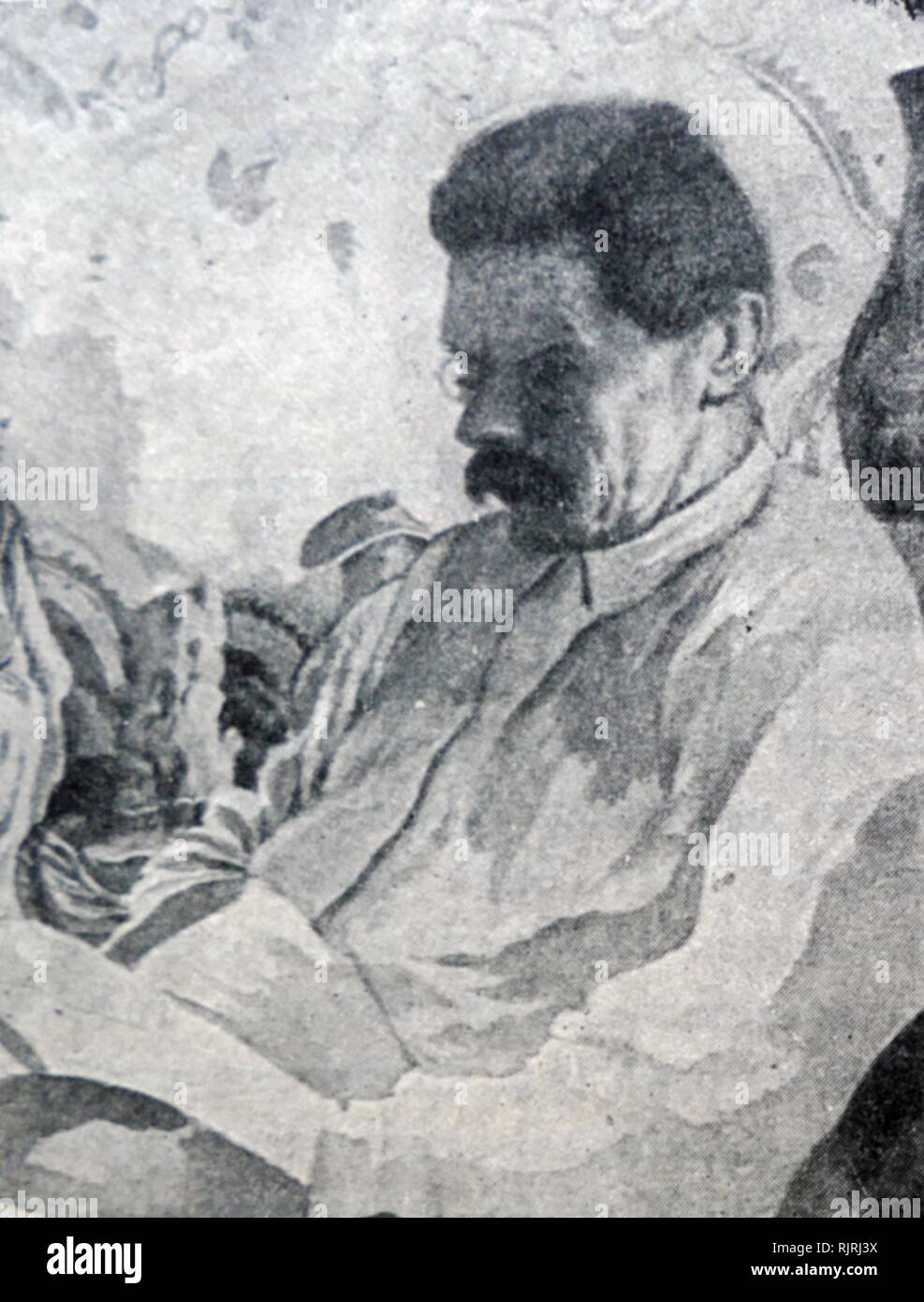 Maxim Gorki (1868-1936), russische und sowjetische Schriftsteller, einer der Gründer der Sozialistischen Realismus literarische Methode. Portrait von Sergej Wassiljewitsch Tchehonine (Chekhonin). 1927 Stockfoto Maxim Gorki (1868-1936), russische und sowjetische Schriftsteller, einer der Gründer der Sozialistischen Realismus literarische Methode. Portrait von Sergej Wassiljewitsch Tchehonine (Chekhonin). 1927 Stockfoto
