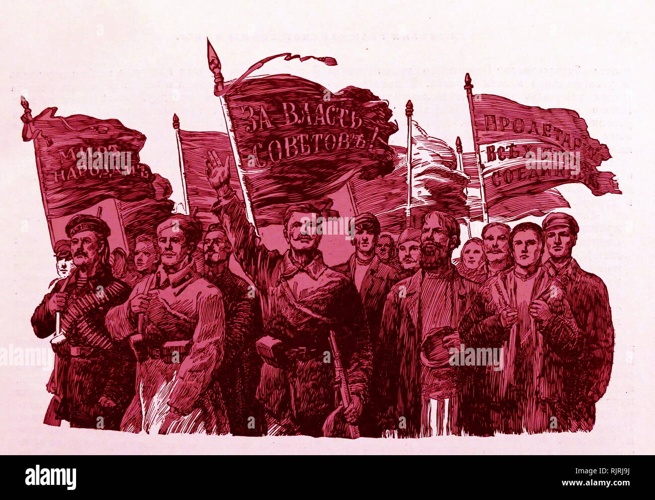 Abbildung: Darstellung der Bolschewistischen revolutionäre während der Russischen Revolution 1917 Stockfoto