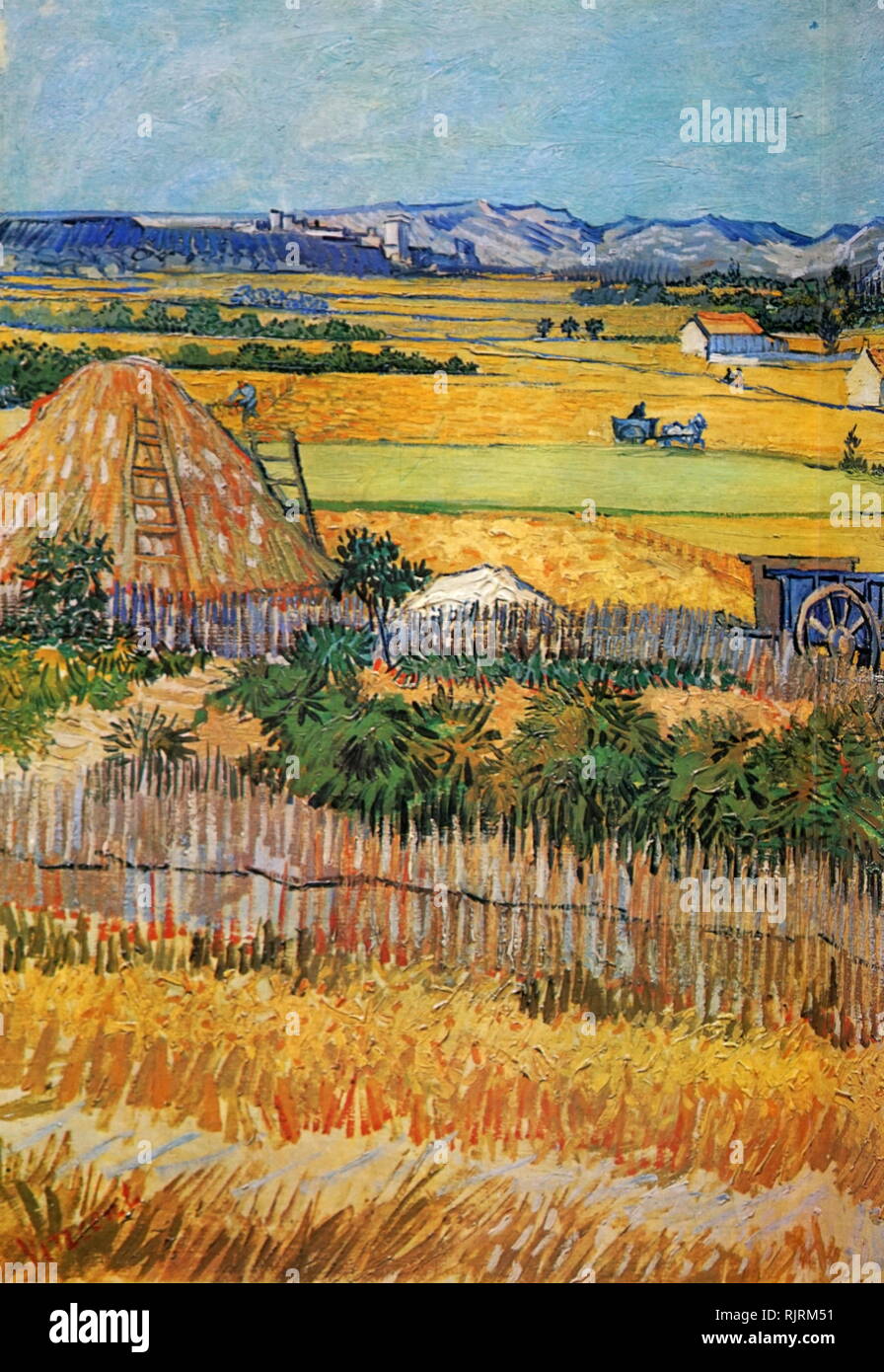 Die Ernte, Arles, Frankreich, 1888. Von der niederländischen Künstler Vincent van Gogh (1853-1890). Stockfoto