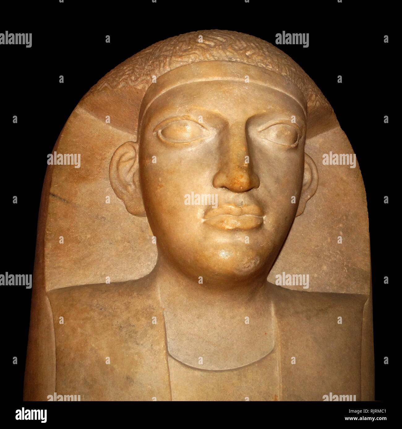 Anthropoiden Sarkophags, weißem Marmor; Nekropole Magharat Tablun, Sidon, Libanon, 5. Jahrhundert v. Chr. Ägyptische Stockfoto