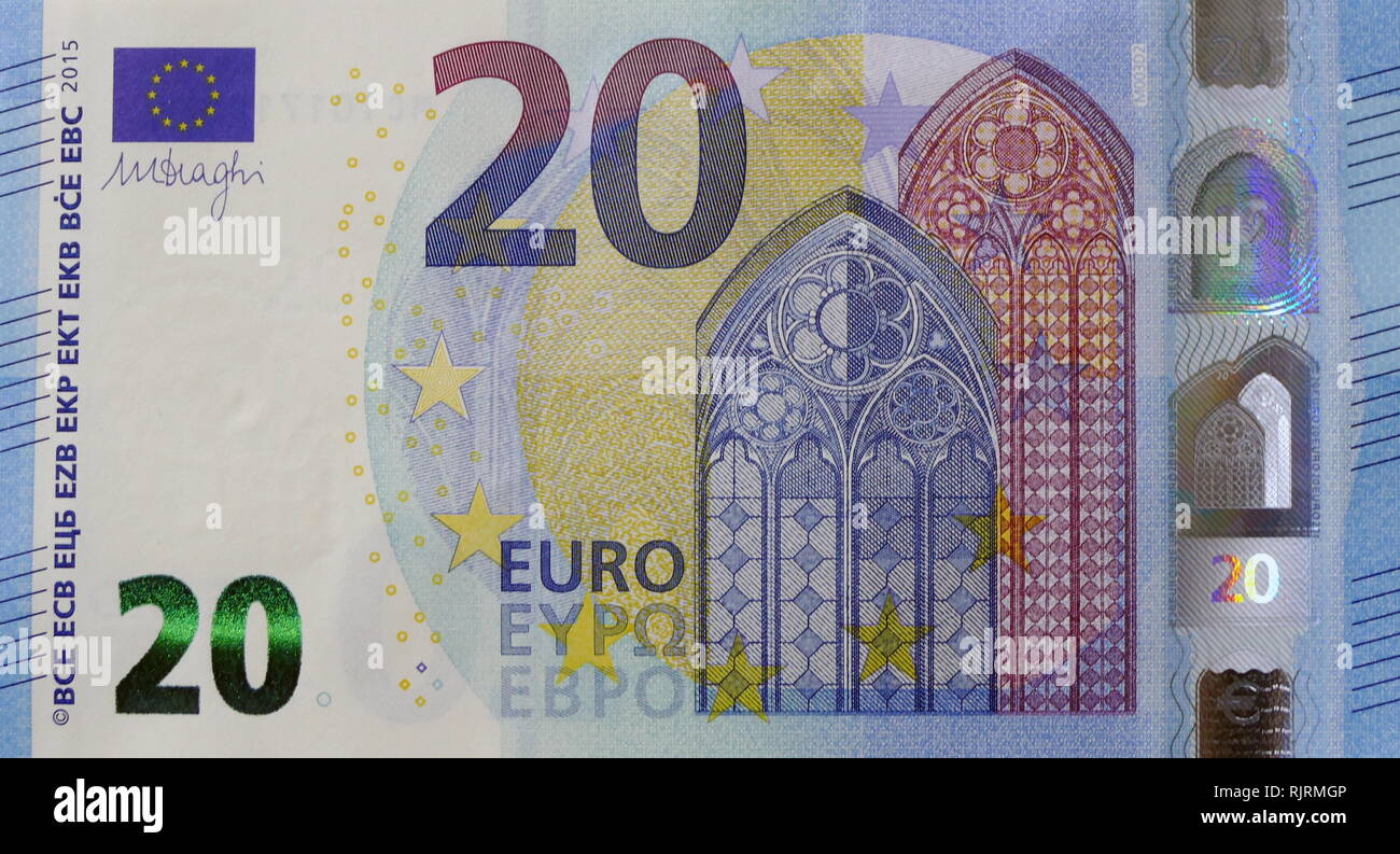 20 Euro Banknote, in Griechenland Stockfoto