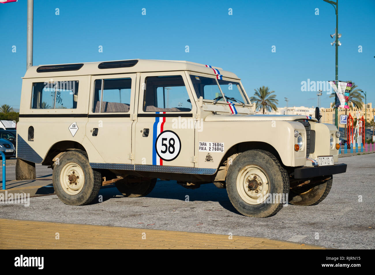 1982 Land Rover Santana (in Linares (Spanien), Retro Málaga 2019. Spanien. Stockfoto