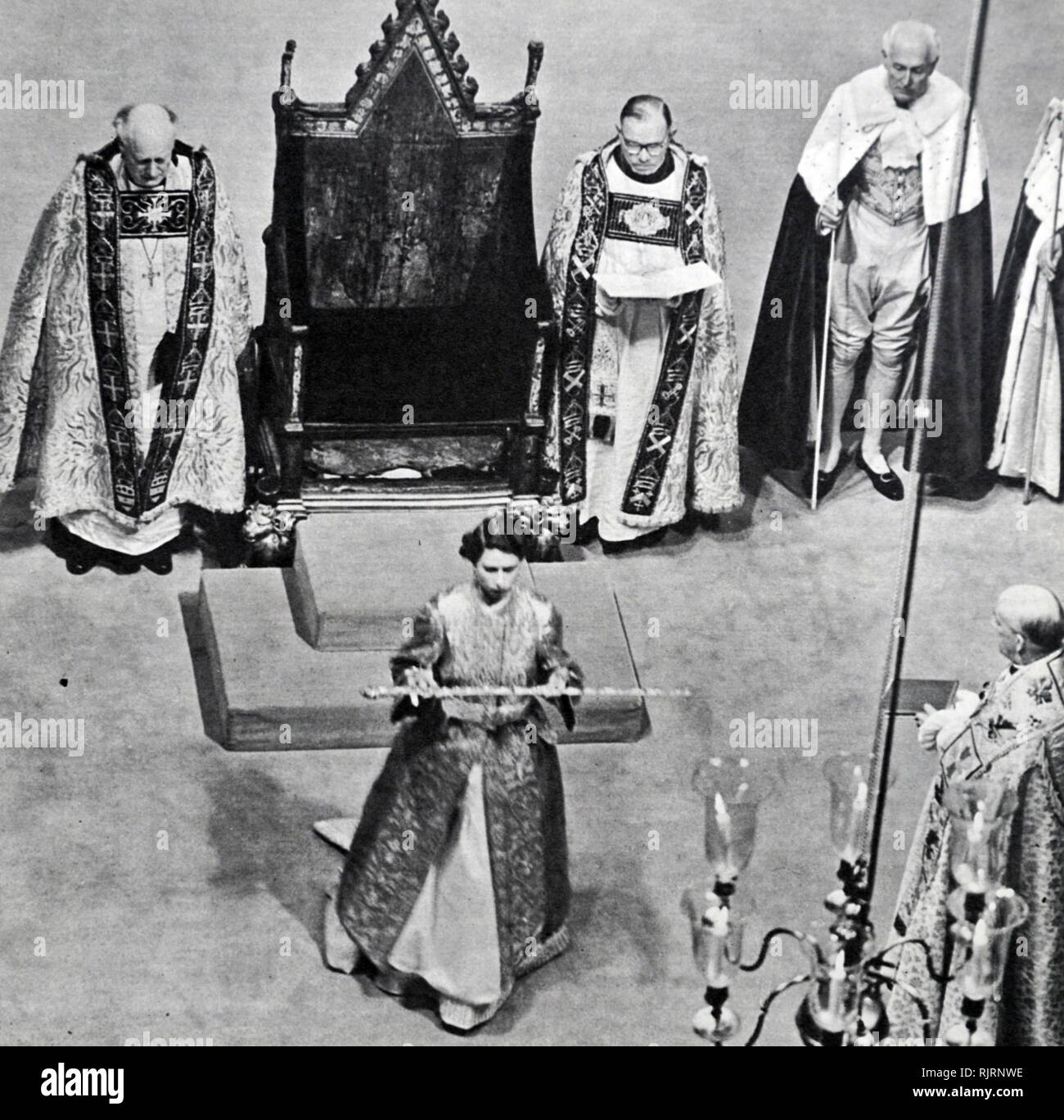 Die Krönung von Elisabeth II. des Vereinigten Königreichs, fand am 2. Juni 1953 in der Westminster Abbey, London. Stockfoto