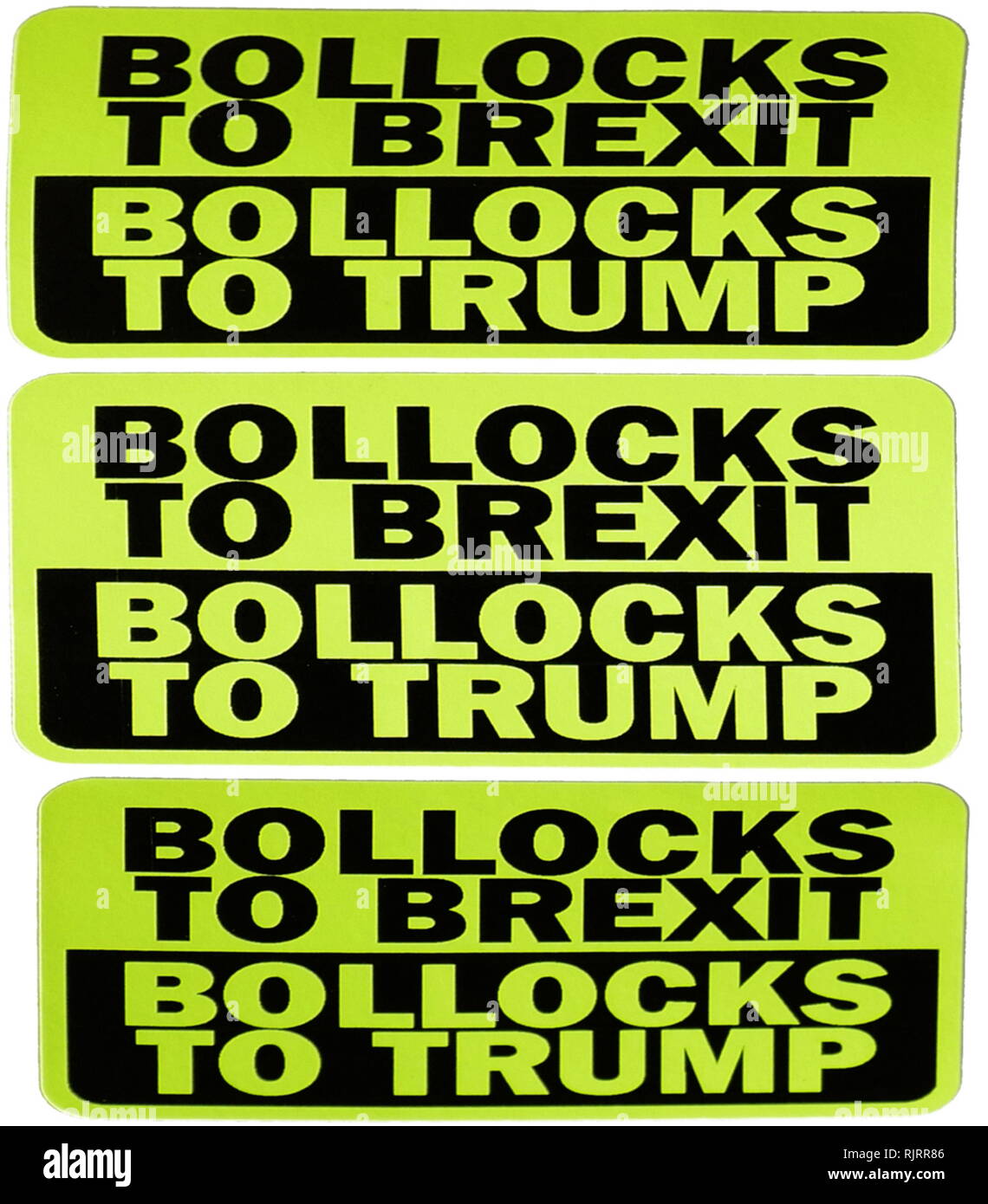 Protest Anzeichen für den Besuch im Vereinigten Königreich durch den Präsidenten der Vereinigten Staaten von Amerika Donald Trump bereit; Juli 2018. Stockfoto