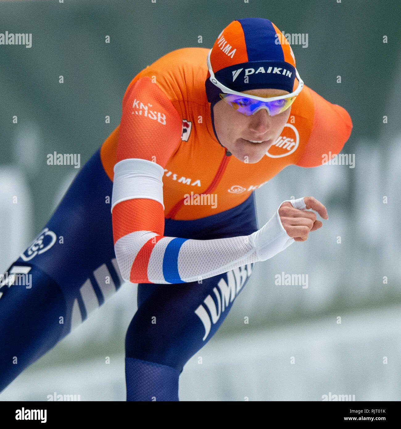 Vom 7. Februar 2019 Inzell, Deutschland ISU World Single Entfernungen Eisschnelllauf Meisterschaften 3000 m Carlijn Achtereekte Stockfoto