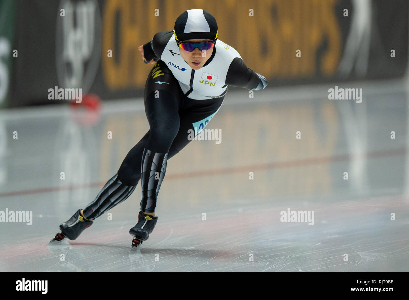 Inzell, Deutschland. 7. Feb 2019. ISU World Single Entfernungen Eisschnelllauf Meisterschaften Miho Takagi Credit: Orange Bilder vof/Alamy leben Nachrichten Stockfoto