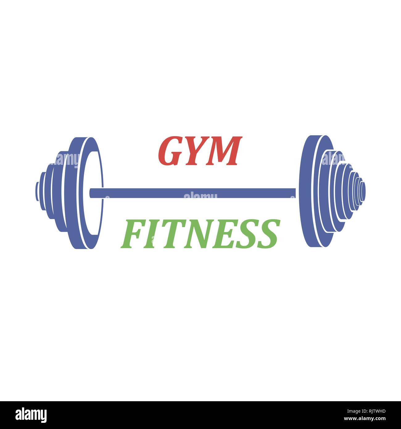 Sport Gewicht Symbol auf weißem Hintergrund. Fitness entwickelt. Training Symbol. Gym Logo. Stock Vektor