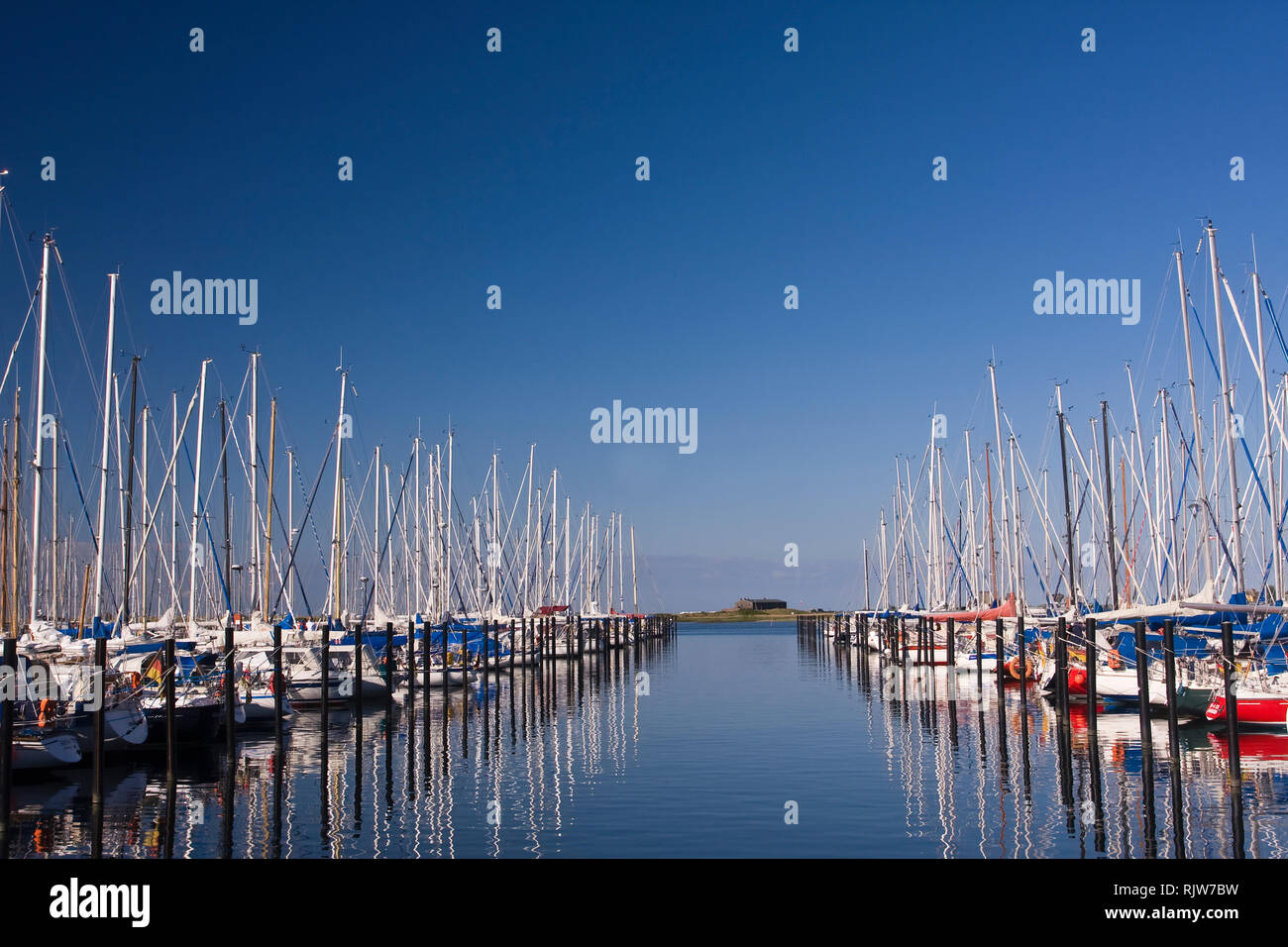 Segelboote in der Marina, Groemitz blieben, Schleswig-Holstein, Deutschland, Europa Stockfoto