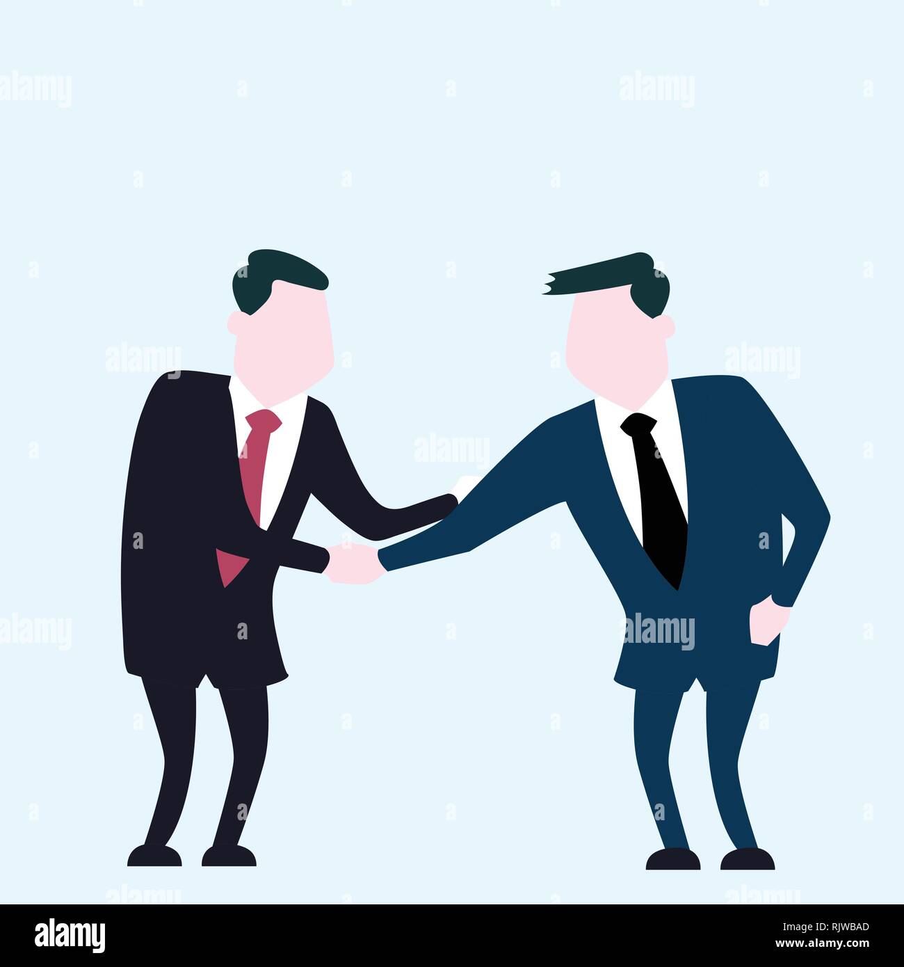 Business Mann zitternden Hand, für die Einheit Business Konzept - Flachbild Vector Illustration Stock Vektor
