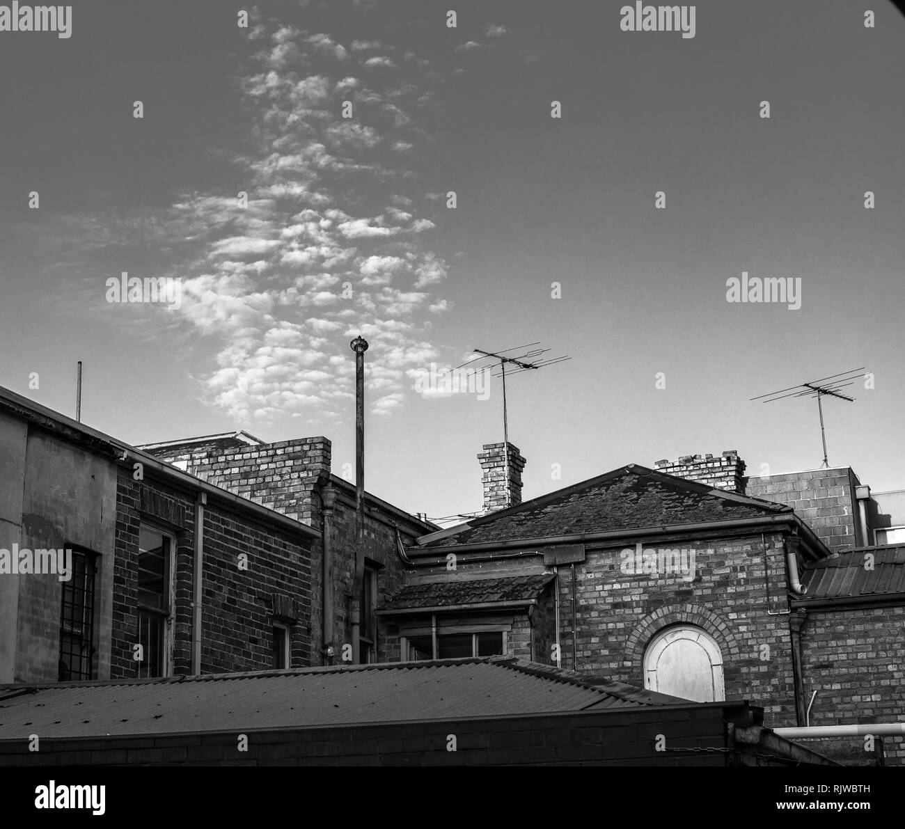 Viktorianischen Haus und Skyline Stockfoto