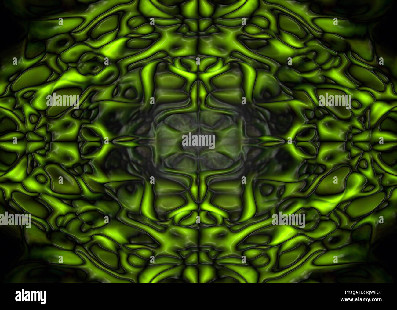 Grüne und schwarze Fantasie organischen Hintergrund Stockfoto