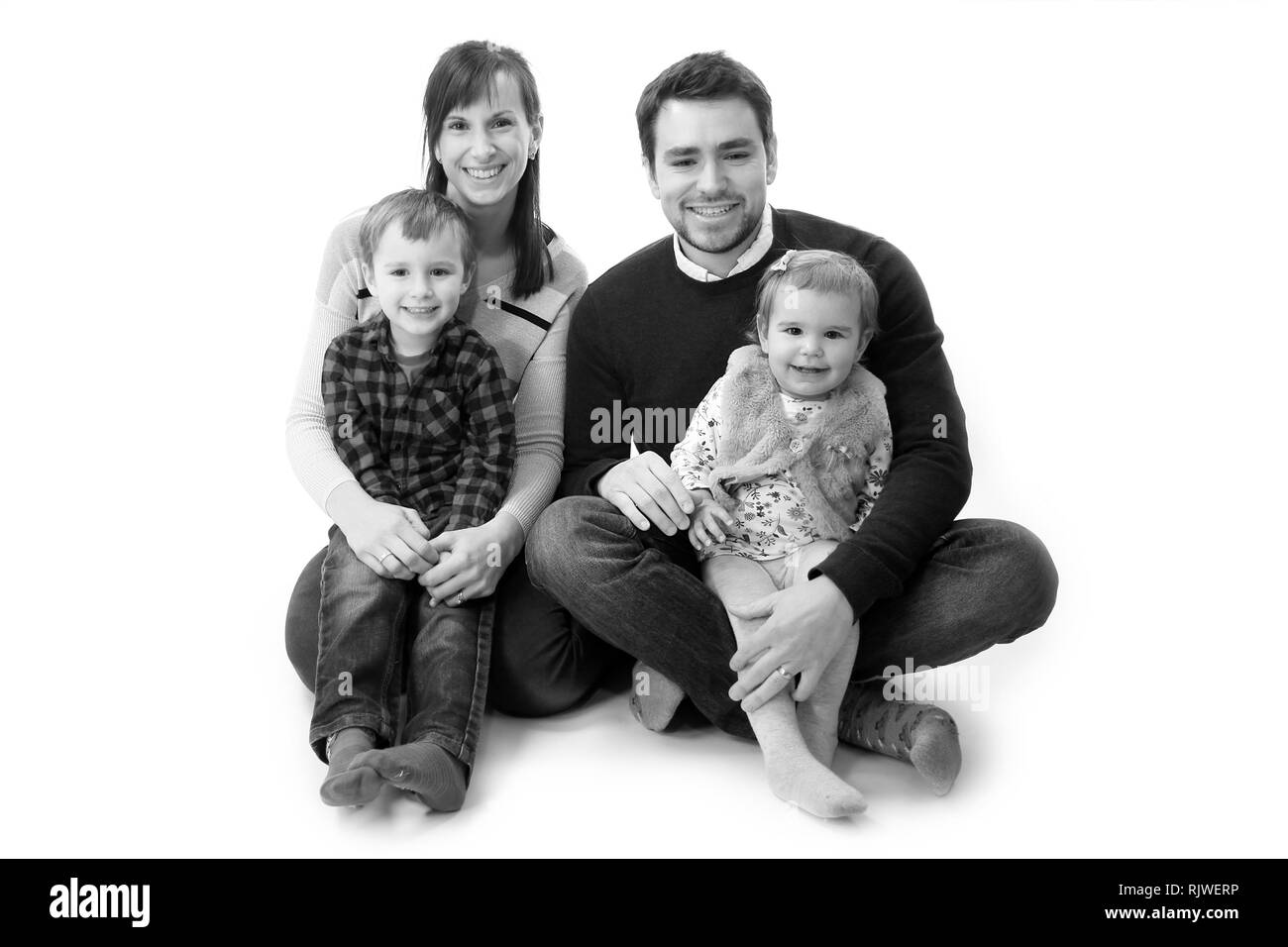 Junge britische Familie Stockfoto