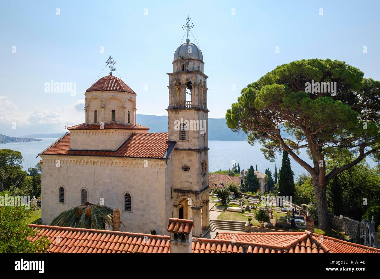 Das Kloster Savina, Herceg Novi, Bucht von Kotor, Montenegro Stockfoto