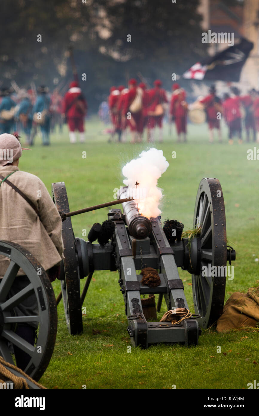 Historische Re-enactment der Englische Bürgerkrieg in Gloucester Sommer 2018 Stockfoto