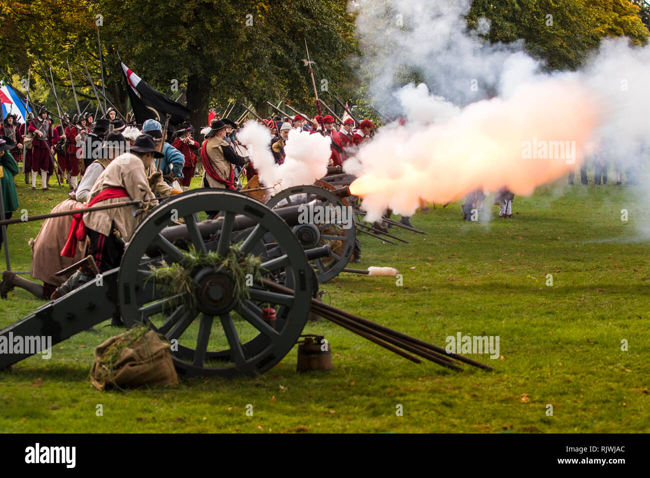 Historische Re-enactment der Englische Bürgerkrieg in Gloucester Sommer 2018 Stockfoto