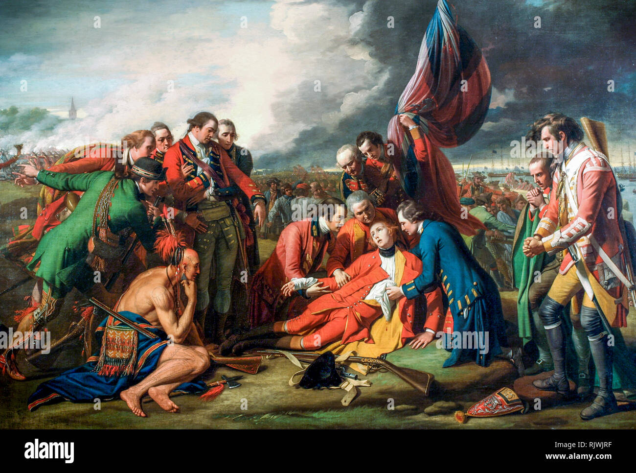 Der Tod von General Wolfe in der Schlacht von Quebec am 13. September 1759, Gemälde von Benjamin West, 1770 Stockfoto