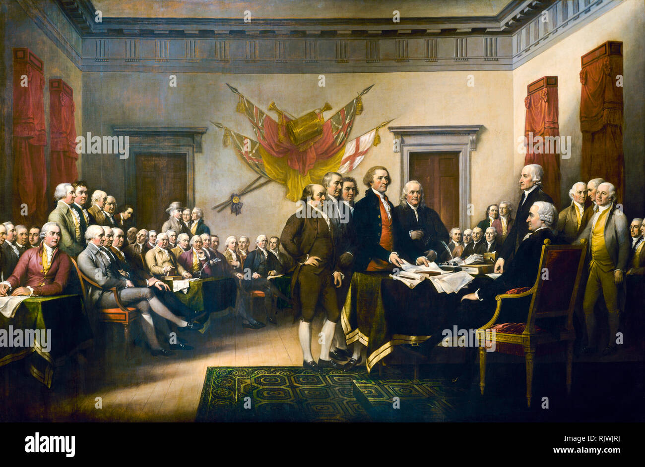 Erklärung der Unabhängigkeit, Gemälde von John Trumbull, 1818 Stockfoto