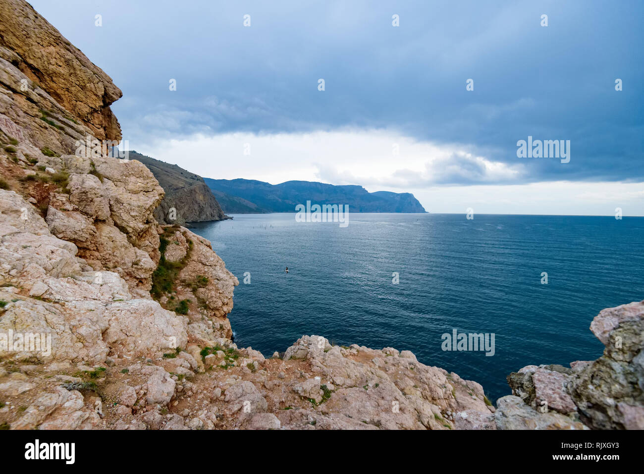 Panorama Bild vom Schwarzen Meer in Krim Stockfoto